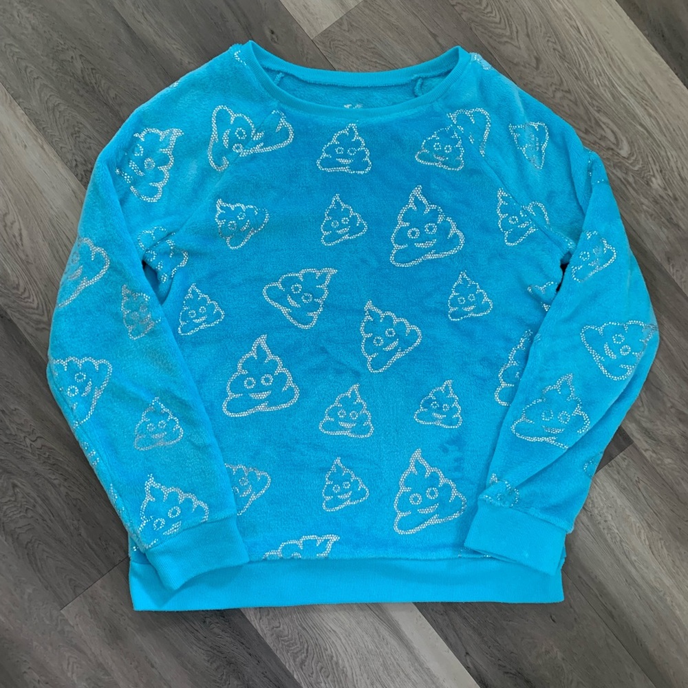Girls Justice emoji plush sweatshirt (Size 16P)